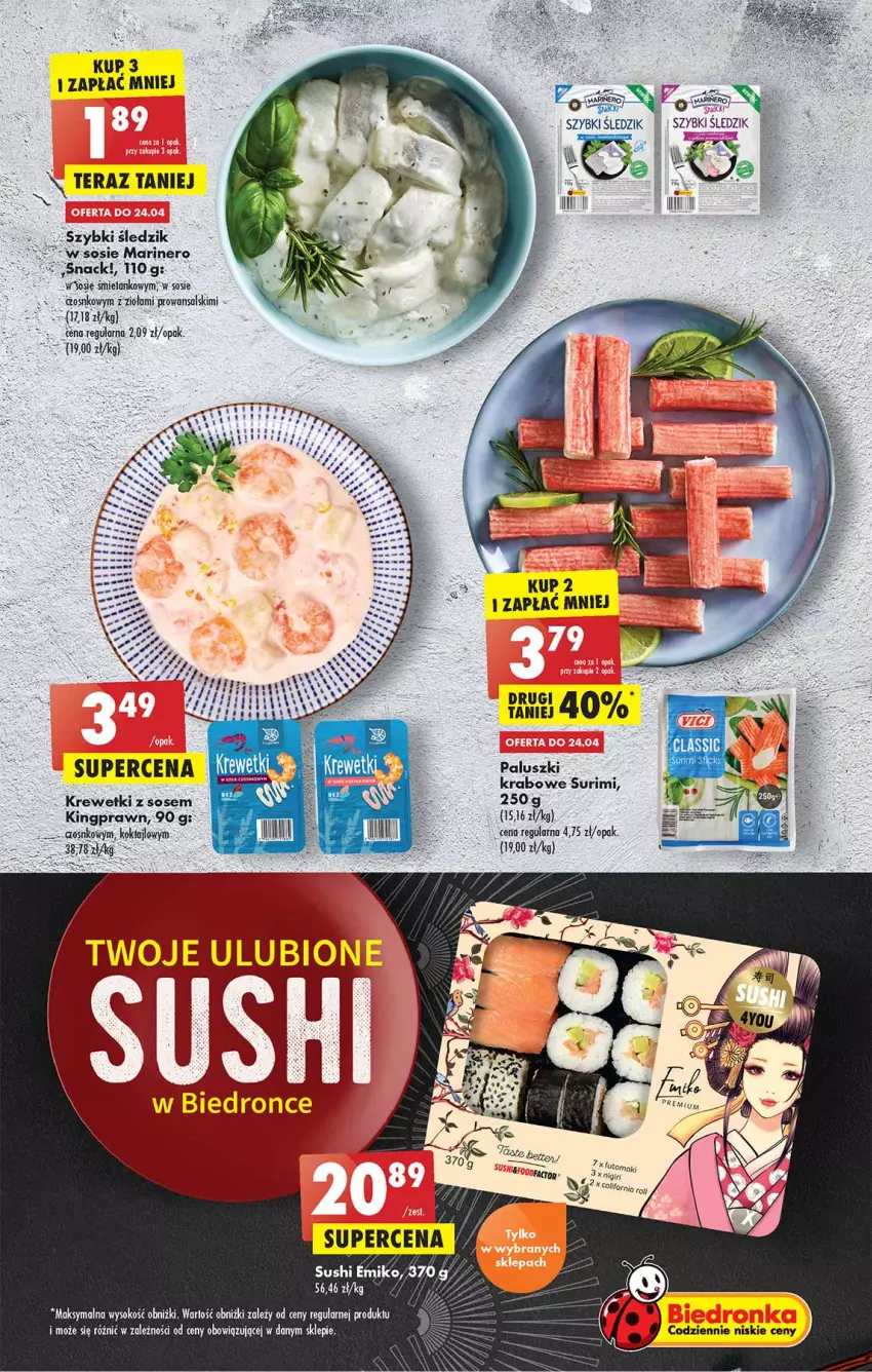 Gazetka promocyjna Biedronka - W tym tygodniu - ważna 21.04 do 27.04.2022 - strona 21 - produkty: Krewetki, Sok, Sos, Surimi, Sushi, Tera