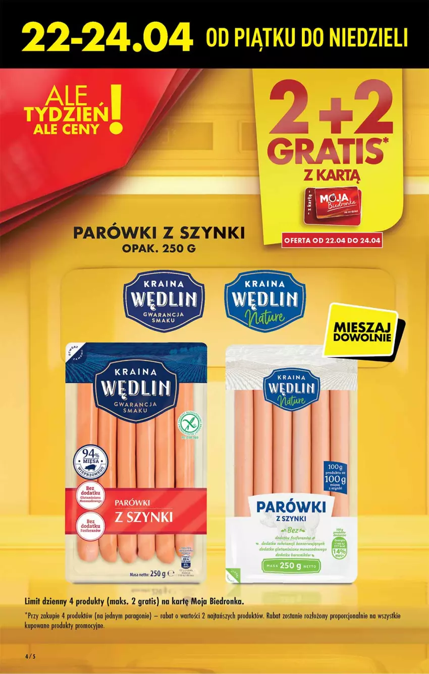 Gazetka promocyjna Biedronka - W tym tygodniu - ważna 21.04 do 27.04.2022 - strona 4 - produkty: Gra, Parówki, Parówki z szynki, Por