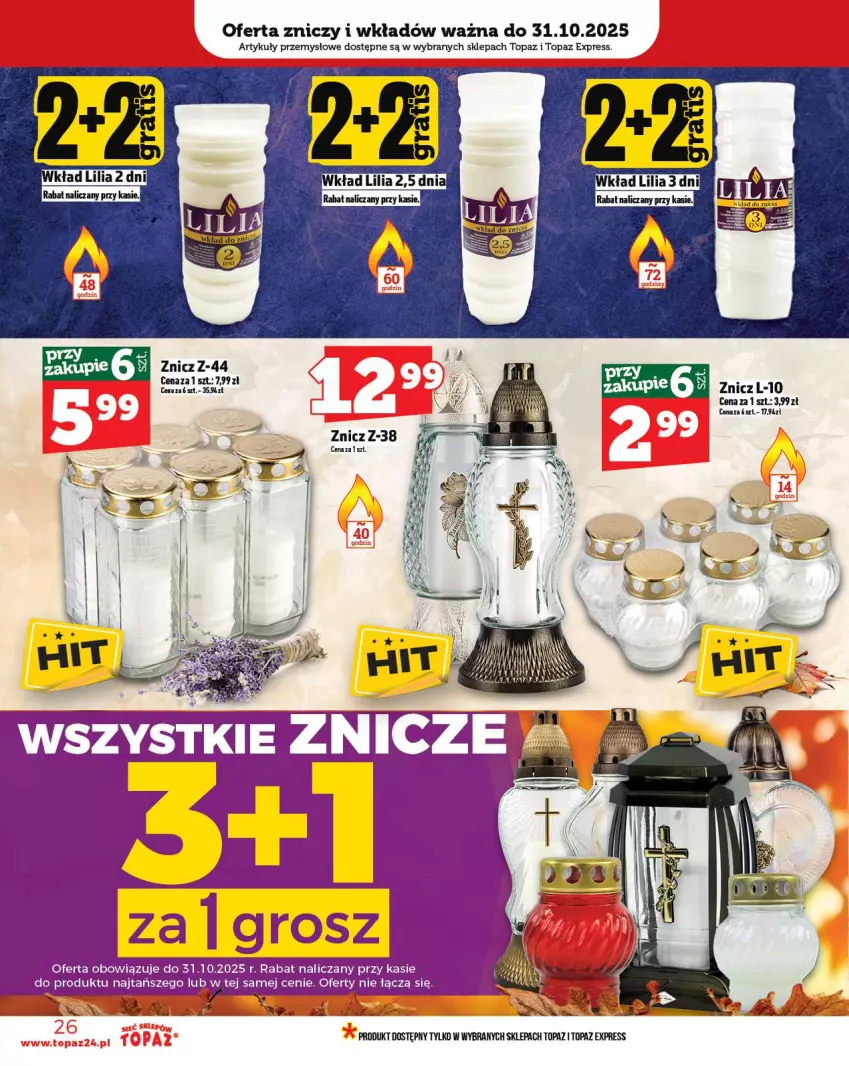 Gazetka promocyjna Topaz - Gazetka - ważna 30.10 do 05.11.2025 - strona 26 - produkty: Top, Znicz