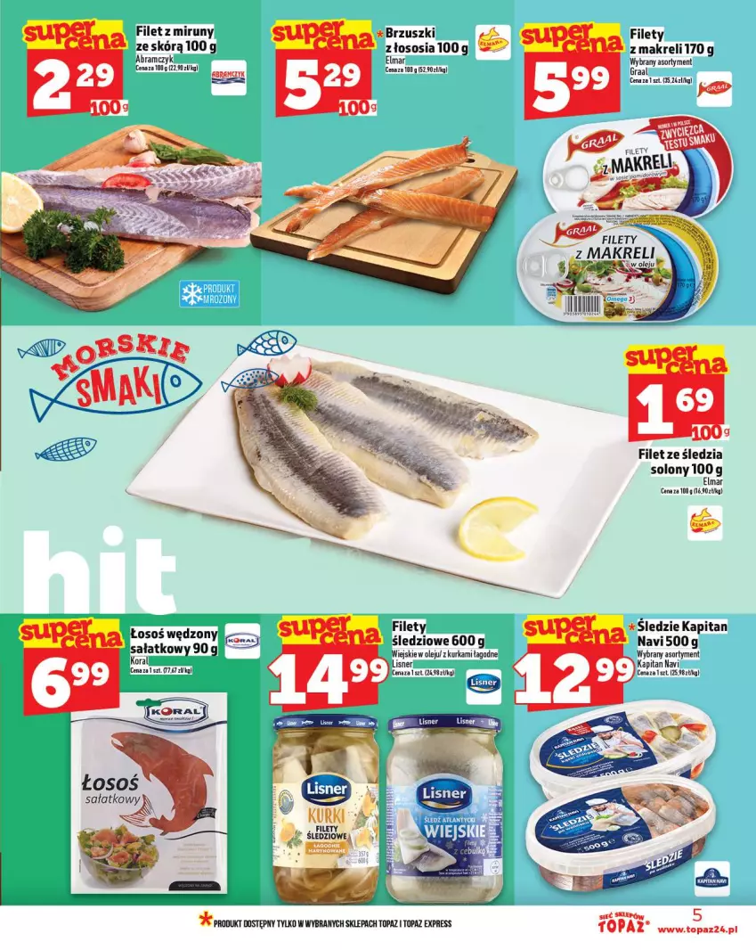Gazetka promocyjna Topaz - Gazetka - ważna 30.10 do 05.11.2025 - strona 5 - produkty: Gra, Graal, Lisner, Olej, Sałat, Sos, Top