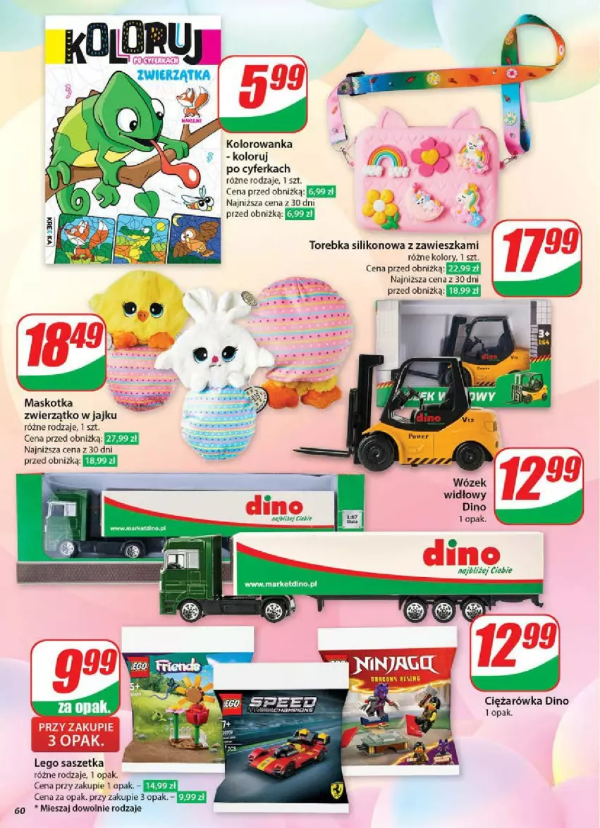 Gazetka promocyjna Dino - ważna 16.04 do 22.04.2025 - strona 57 - produkty: Kolorowanka, LEGO, Torebka