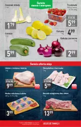 Gazetka promocyjna Stokrotka - Supermarket - Gazetka - ważna od 14.04 do 14.04.2021 - strona 5 - produkty: Kurczak, Cebula, Udziec z indyka, Truskawki, Czosnek, Cytryny, Skrzydełka z kurczaka, Boczek, Boczek wieprzowy