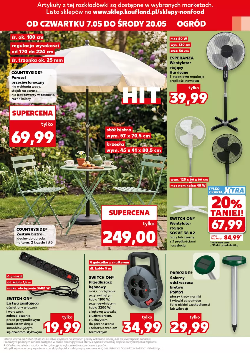 Gazetka promocyjna Kaufland - Kaufland - ważna 07.05 do 20.05.2026 - strona 9 - produkty: Fa, Kret, Listwa, Parasol, Parkside, Piec, Sos, Stojak, Top
