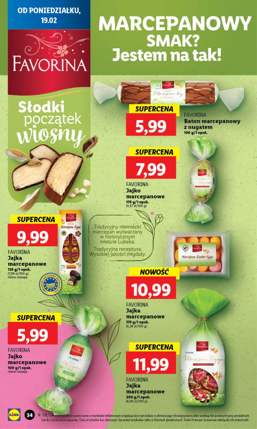 Gazetka promocyjna Lidl - GAZETKA - ważna 19.02 do 21.02.2024 - strona 36 - produkty: Baton, Baton marcepanowy, Fa, Gra, Migdały, Sok