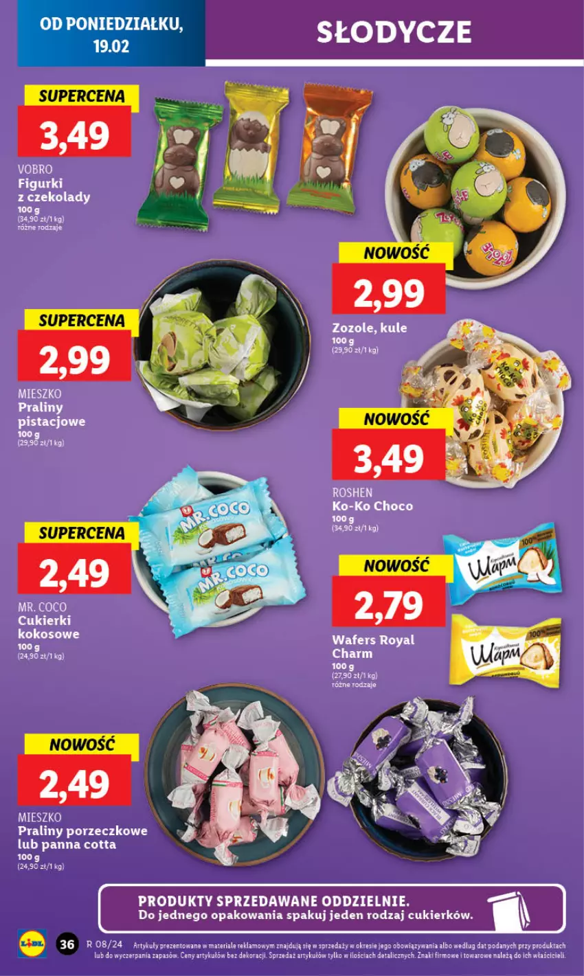 Gazetka promocyjna Lidl - GAZETKA - ważna 19.02 do 21.02.2024 - strona 38 - produkty: Cukier, Cukierki, Panna cotta, Por, Praliny