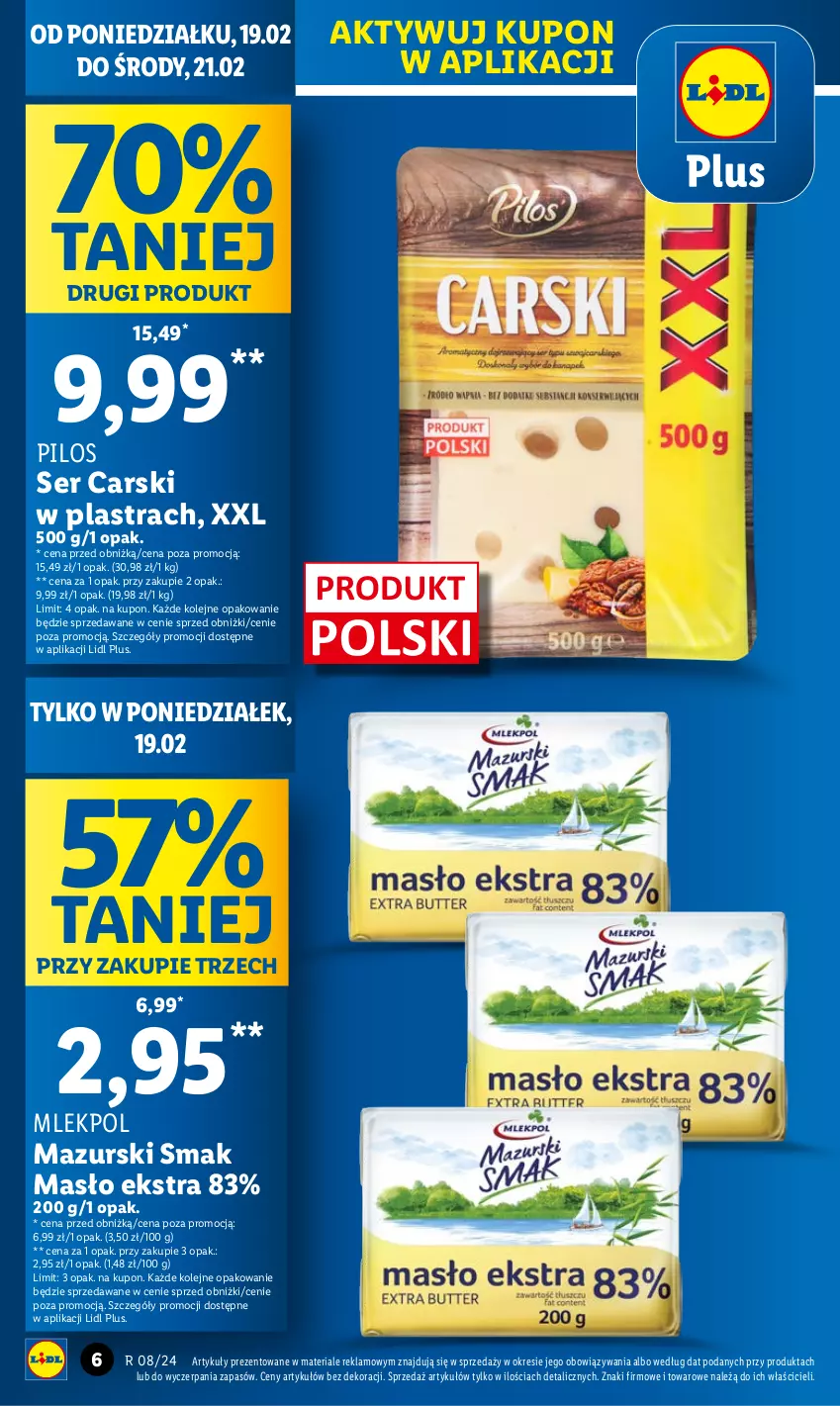 Gazetka promocyjna Lidl - GAZETKA - ważna 19.02 do 21.02.2024 - strona 6 - produkty: Cars, Masło, Olej, Pilos, Ser