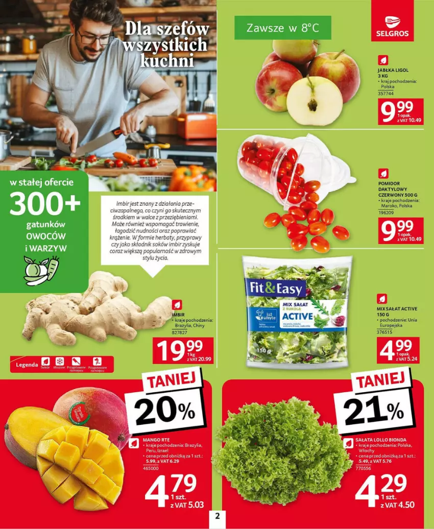 Gazetka promocyjna Selgros - ważna 23.01 do 05.02.2025 - strona 12 - produkty: Jabłka, LG, Ligol, Mango, Sałat