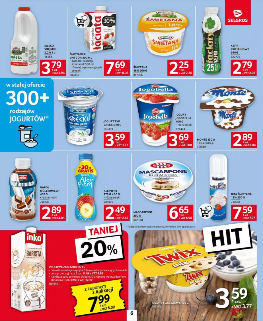 Gazetka promocyjna Selgros - ważna 23.01 do 05.02.2025 - strona 18 - produkty: Bell, Bella, Inka, Jogurt, Kefir, LG, Mascarpone, Mleko, Monte, Napój