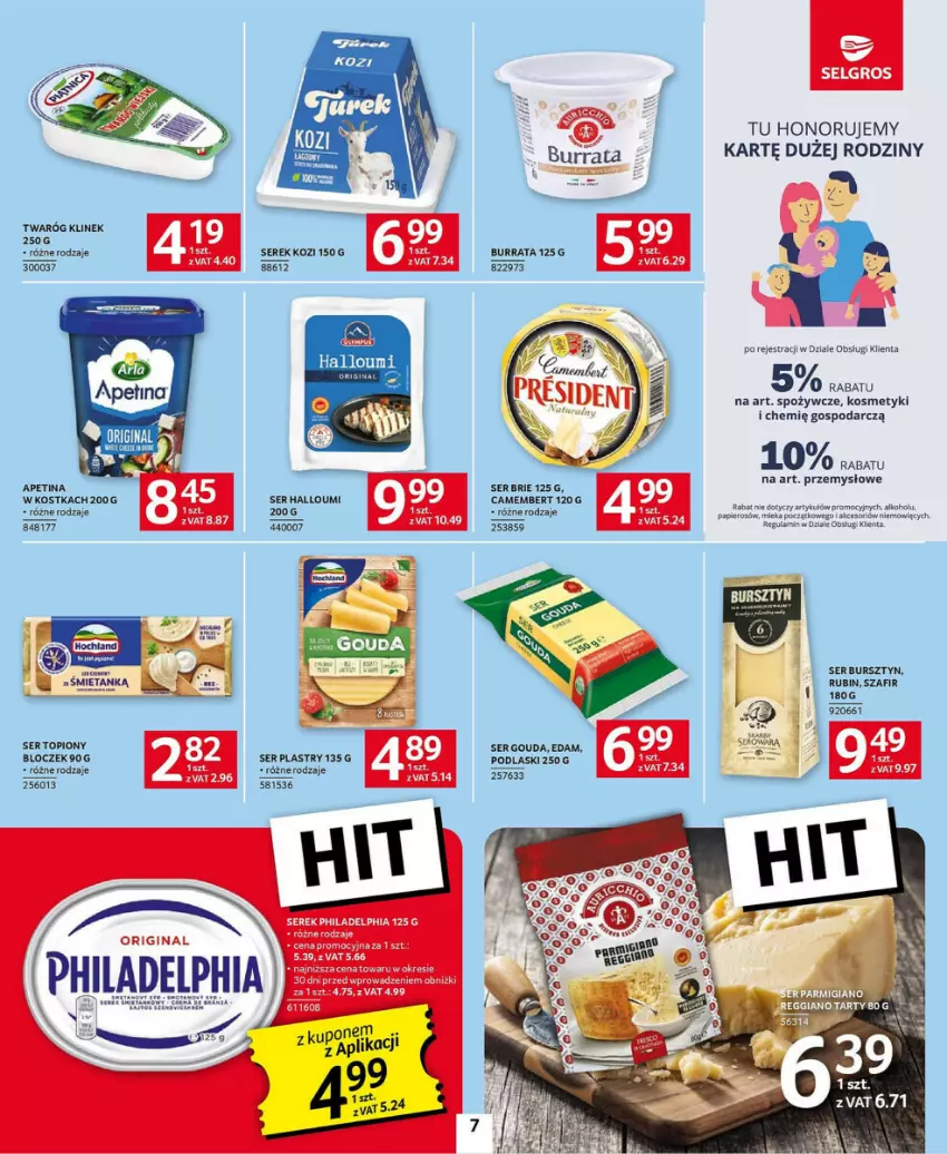 Gazetka promocyjna Selgros - ważna 23.01 do 05.02.2025 - strona 19 - produkty: Brie, Burrata, Bursztyn, Camembert, Edam, Gouda, Papier, Podlaski, Rubin, Ser, Ser topiony, Serek, Top, Twaróg