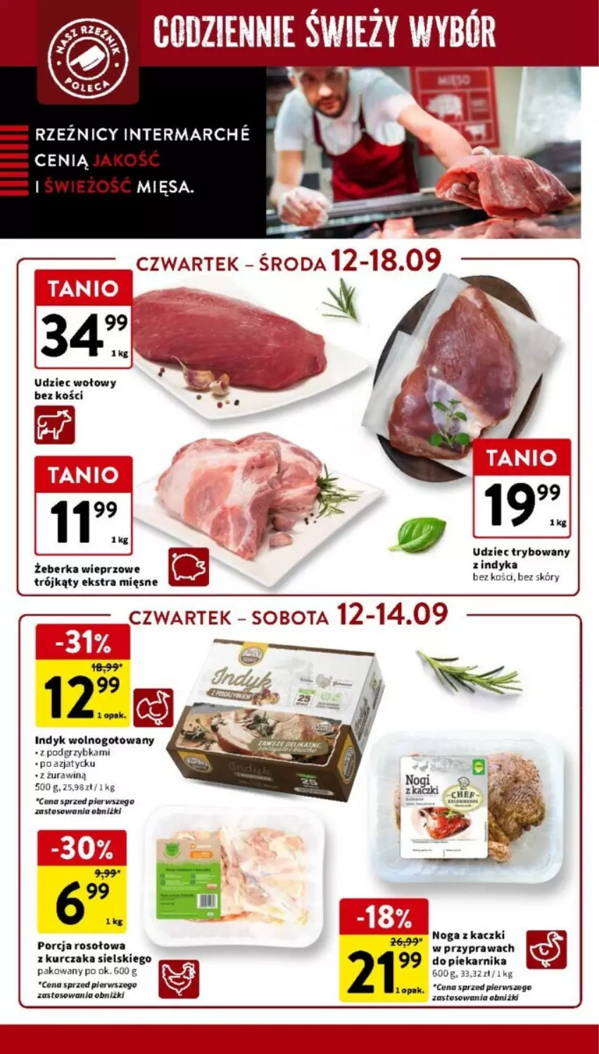 Gazetka promocyjna Intermarche - ważna 12.09 do 18.09.2024 - strona 10 - produkty: Kurczak, Noga z kaczki, Piekarnik, Por, Udziec wołowy