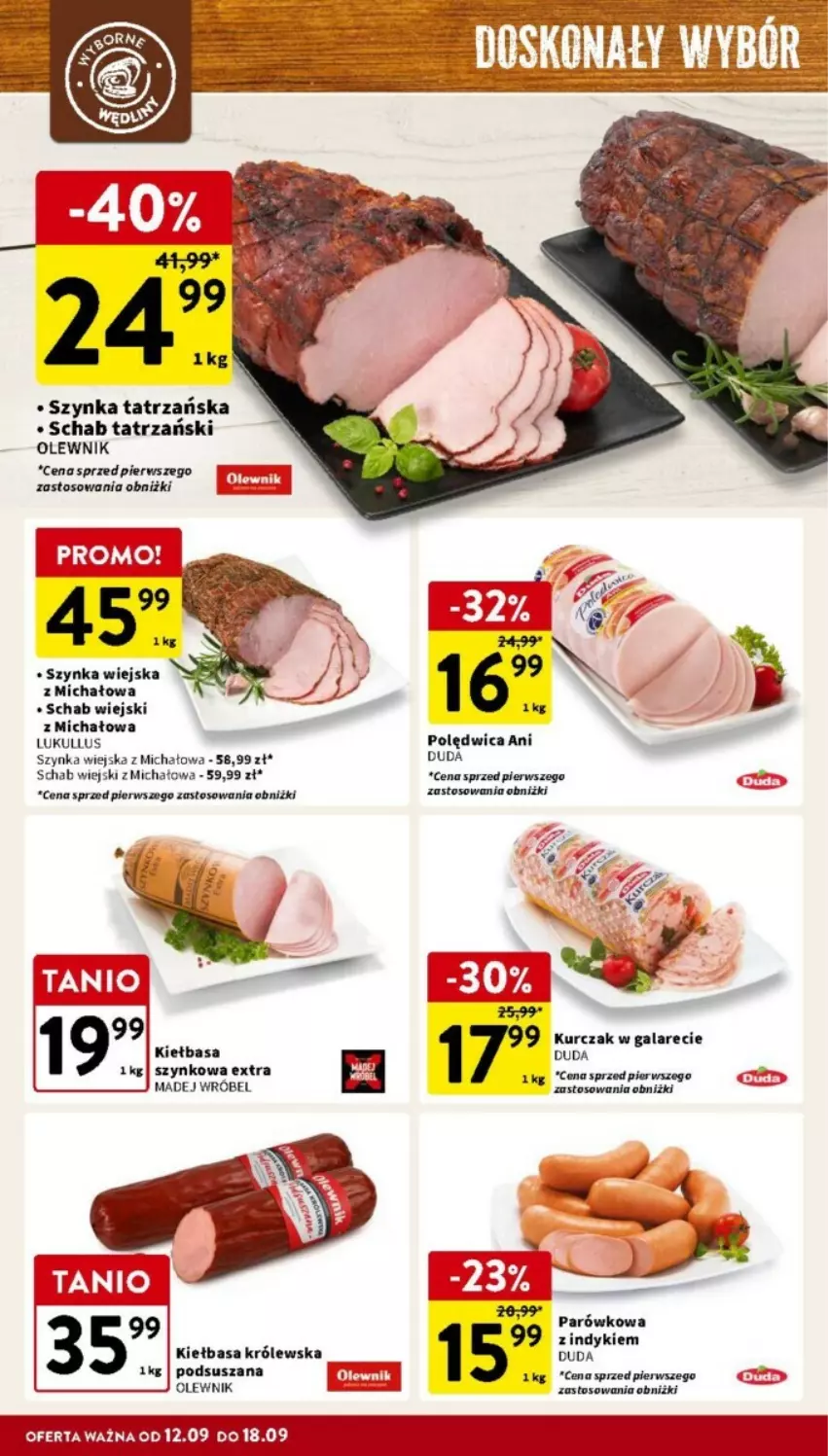 Gazetka promocyjna Intermarche - ważna 12.09 do 18.09.2024 - strona 13 - produkty: Duda, Gala, Kurczak, Olewnik, Polędwica, Szynka