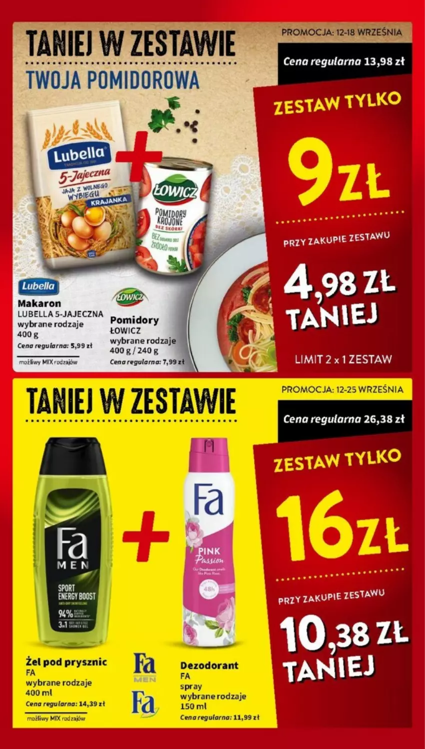 Gazetka promocyjna Intermarche - ważna 12.09 do 18.09.2024 - strona 4 - produkty: Bell, Bella, Dezodorant, Fa, Lubella, Makaron, Pomidory