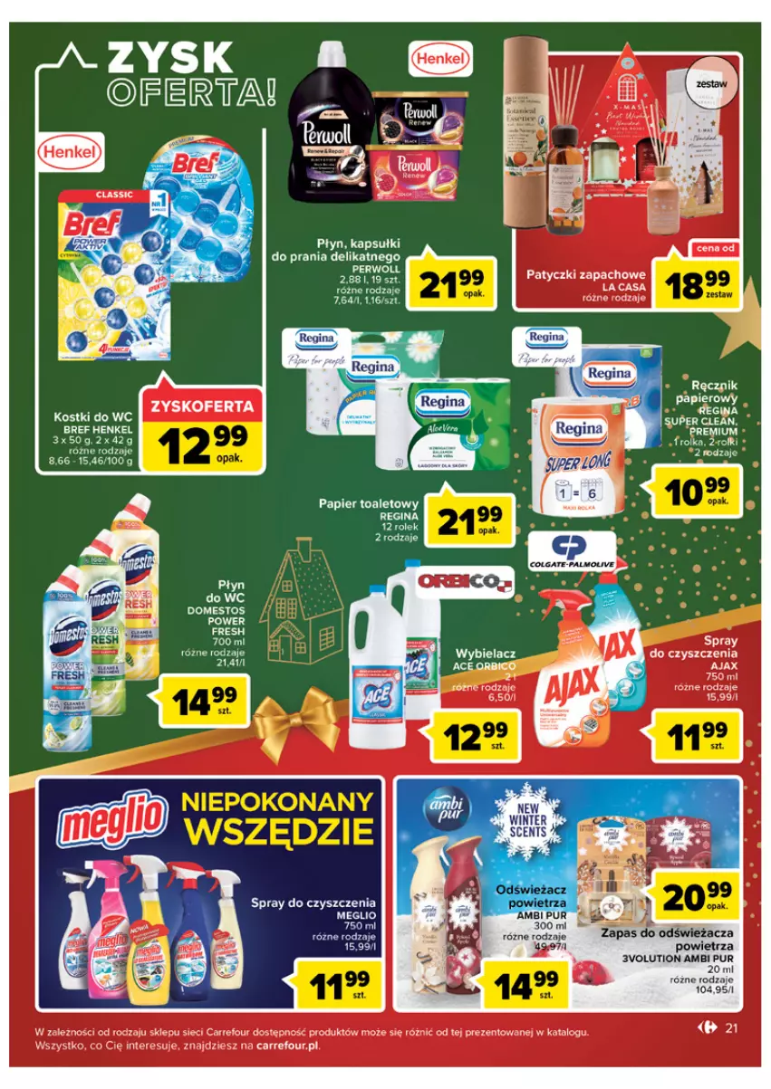 Gazetka promocyjna Carrefour - Gazetka Carrefour - ważna 06.12 do 11.12.2022 - strona 21 - produkty: Ambi Pur, Domestos, Gin, Płyn do wc, Pur