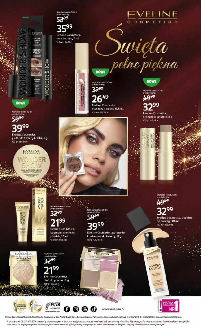 Gazetka promocyjna Rossmann - ważna 03.12 do 16.12.2024 - strona 35 - produkty: Błyszczyk do ust, Bronzer, Cień, Eveline, Fa, Podkład, Puder, Puder do twarzy, Ser