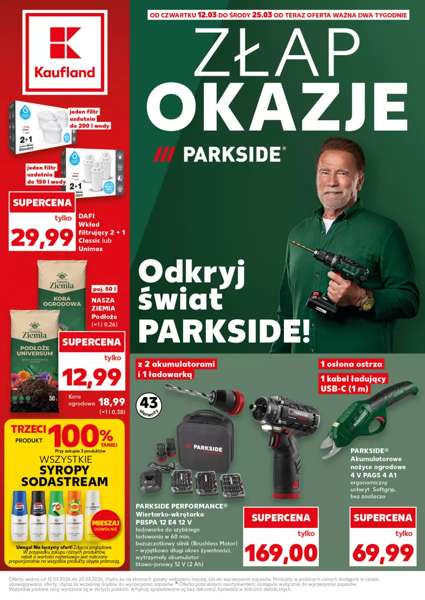Gazetka promocyjna Kaufland - Kaufland - ważna 12.03 do 25.03.2026 - strona 1 - produkty: Akumulator, Noż, Nożyce, Parkside, Tarka, Tera, Warka, Wkręt, Wkrętarka