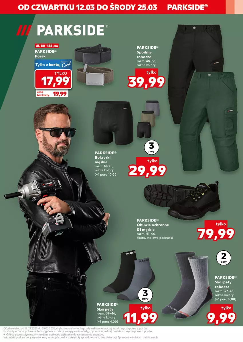 Gazetka promocyjna Kaufland - Kaufland - ważna 12.03 do 25.03.2026 - strona 5 - produkty: Bokserki, Karp, Obuwie, Obuwie ochronne, Parkside, Pasek, Ser, Spodnie