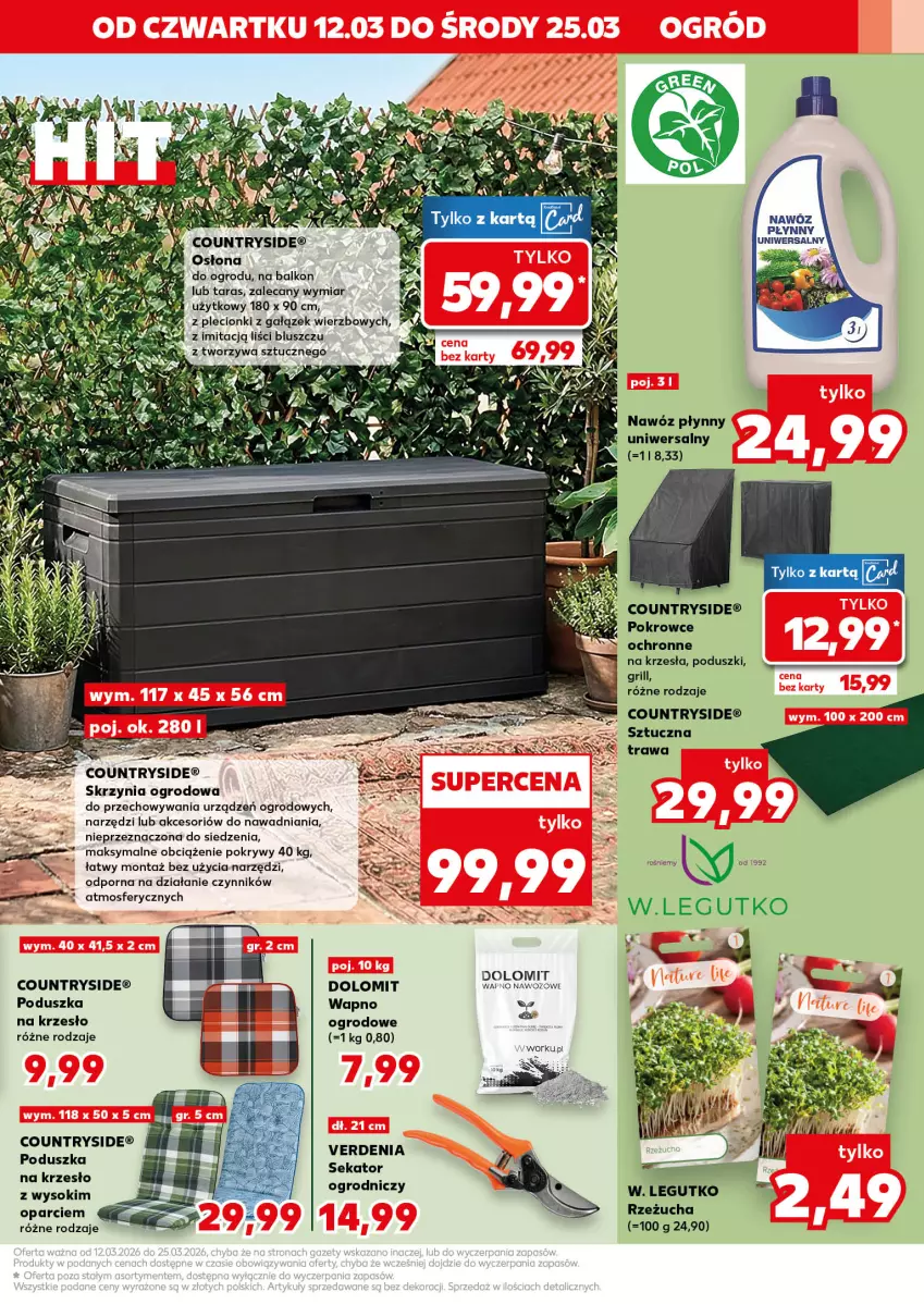 Gazetka promocyjna Kaufland - Kaufland - ważna 12.03 do 25.03.2026 - strona 9 - produkty: Grill, Krzesło, Krzesło ogrodowe, Nawóz, Poduszka, Por, Rzeżucha, Sekator, Sok