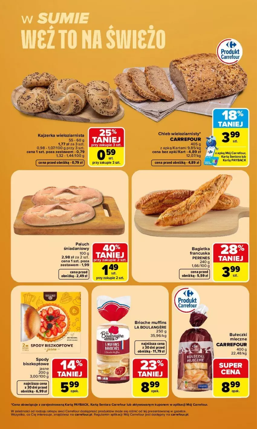 Gazetka promocyjna Carrefour - Gazetka Carrefour, Market w SUMIE weź to na świeżo - ważna 13.07 do 18.07.2026 - strona 5 - produkty: Bagietka, Bułeczki, Chleb, Chleb wieloziarnisty, Danio, Jaja, Kajzerka