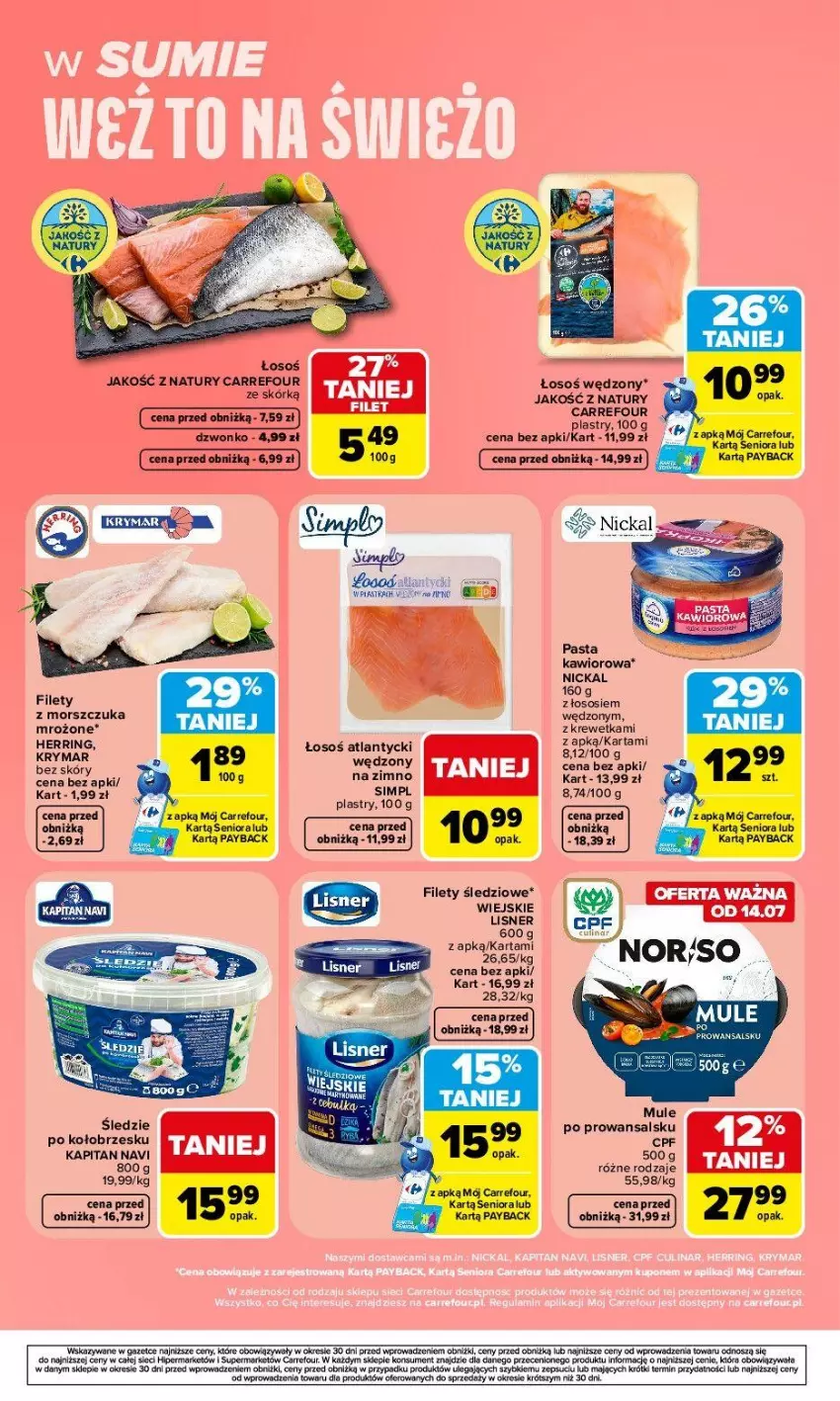 Gazetka promocyjna Carrefour - Gazetka Carrefour, Market w SUMIE weź to na świeżo - ważna 13.07 do 18.07.2026 - strona 8 - produkty: Kawior, Lisner, Mule, Sos