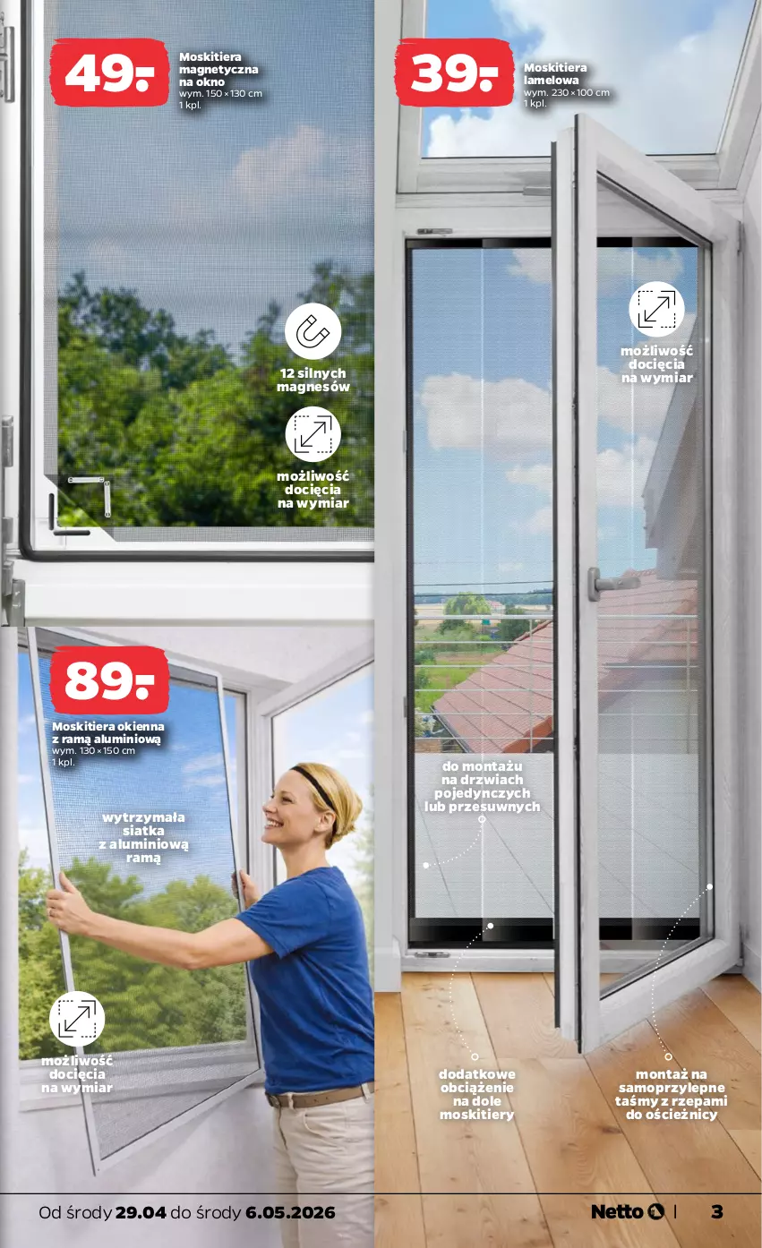 Gazetka promocyjna Netto - Od Środy - ważna 29.04 do 06.05.2026 - strona 3 - produkty: Drzwi, Mop, Okno, Siatka