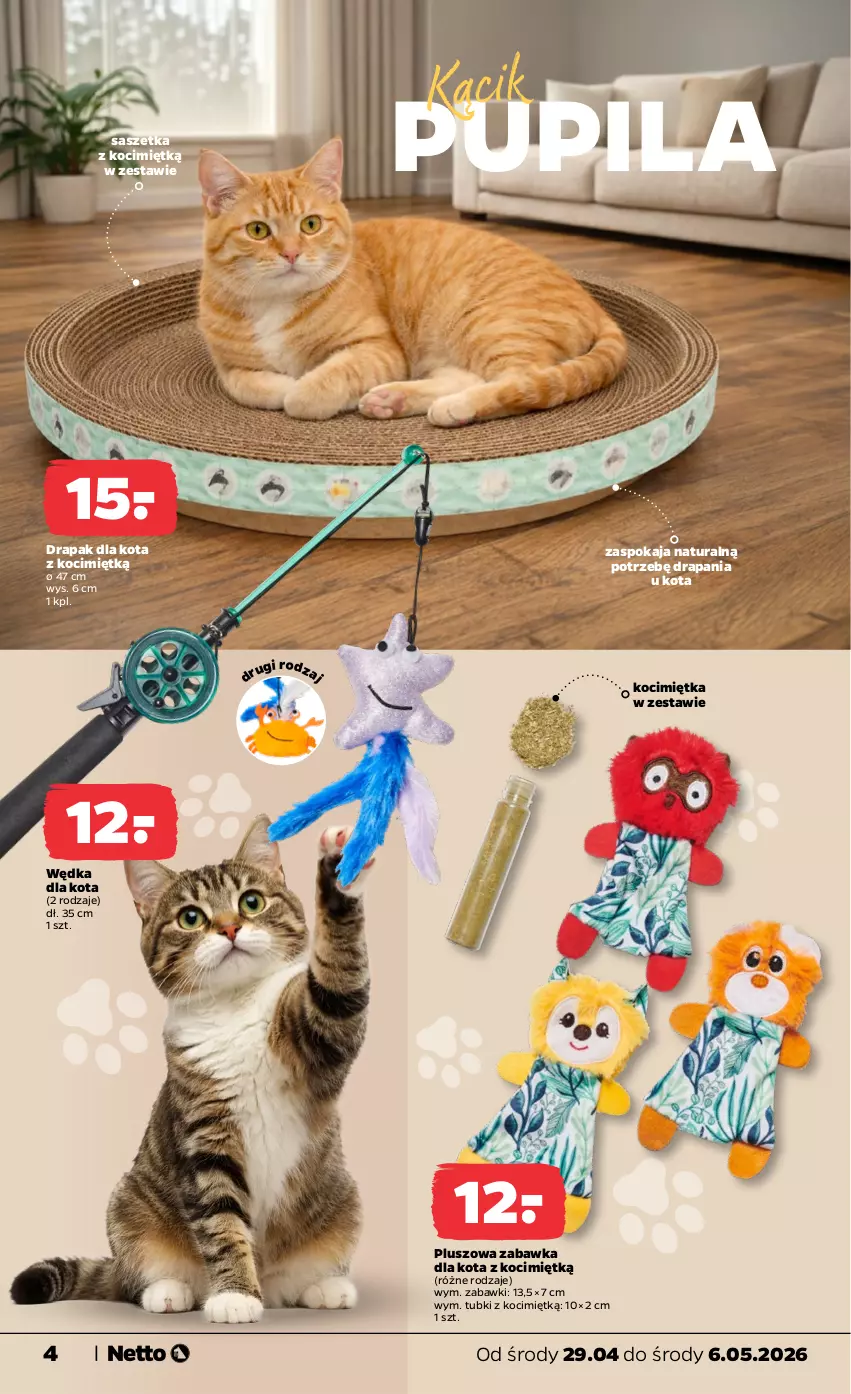 Gazetka promocyjna Netto - Od Środy - ważna 29.04 do 06.05.2026 - strona 4 - produkty: Drapak, Koc, Zabawka