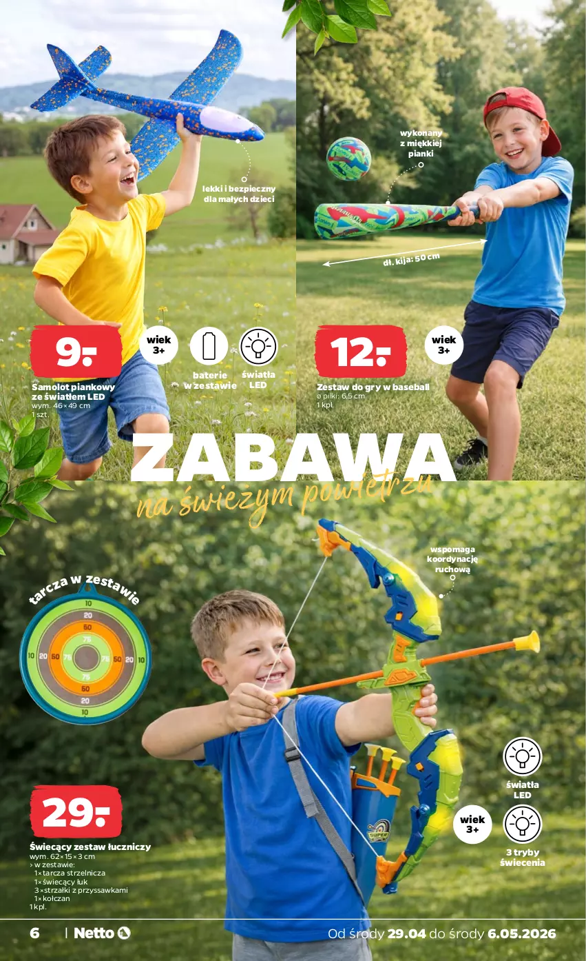 Gazetka promocyjna Netto - Od Środy - ważna 29.04 do 06.05.2026 - strona 6 - produkty: Amol, Dzieci, Gry, Piec, Samolot, Znicz