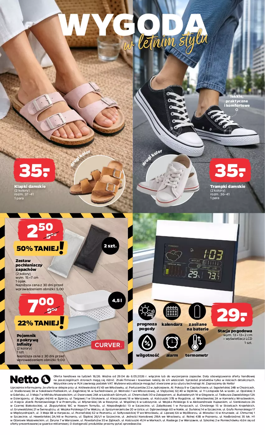 Gazetka promocyjna Netto - Od Środy - ważna 29.04 do 06.05.2026 - strona 8 - produkty: Fa, Gry, Kalendarz, Karp, Klapki, Kujawski, LG, Podlaski, Pojemnik, Silan, Sok, Stacja pogodowa, Stock, Termometr, Top, Trampki, Wino