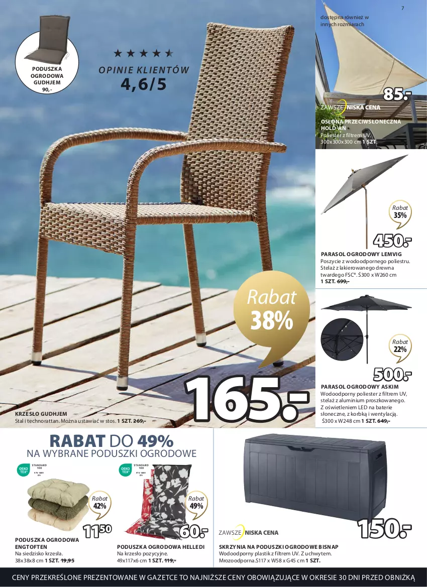 Gazetka promocyjna Jysk - Oferta tygodnia - ważna 12.04 do 16.05.2023 - strona 8 - produkty: Krzesło, Lakier, Parasol, Poduszka, Por, Siedzisko