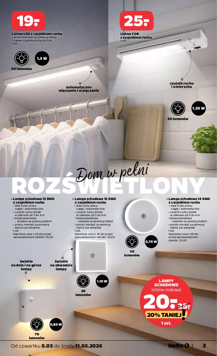 Gazetka promocyjna Netto - Od Czwartku - ważna 05.03 do 11.03.2026 - strona 3 - produkty: Lampa, LANA, Listwa, Silan, Wkręt, Wkrętów