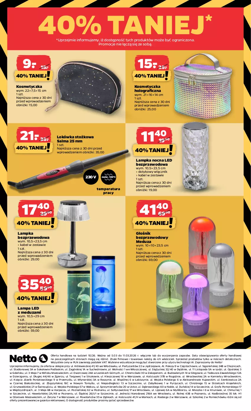 Gazetka promocyjna Netto - Od Czwartku - ważna 05.03 do 11.03.2026 - strona 8 - produkty: Fa, Głośnik, Gra, Gry, Karp, Kosmetyczka, Kujawski, Lampa, Lampa LED, Lokówka, Podlaski, Sok, Stock, Top, Wino