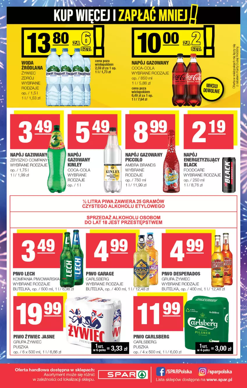 Gazetka promocyjna Spar - Spar - ważna 27.12.2024 do 06.01.2025 - strona 4 - produkty: Carlsberg, Desperados, Lack, LANA, Napój, Napój gazowany, Piwo, Woda