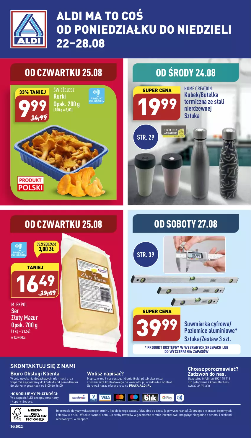 Gazetka promocyjna Aldi - Katalog spożywczy - ważna 22.08 do 28.08.2022 - strona 28 - produkty: Biuro, Kawa, Kubek, Miarka, O nas, Por, Ser, Złoty Mazur