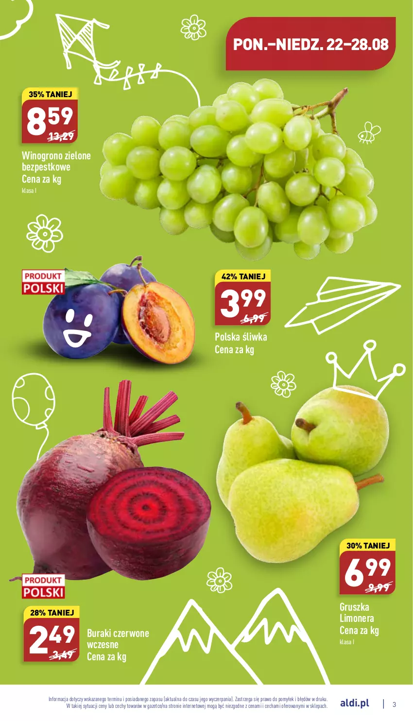 Gazetka promocyjna Aldi - Katalog spożywczy - ważna 22.08 do 28.08.2022 - strona 3 - produkty: Buraki, Wino