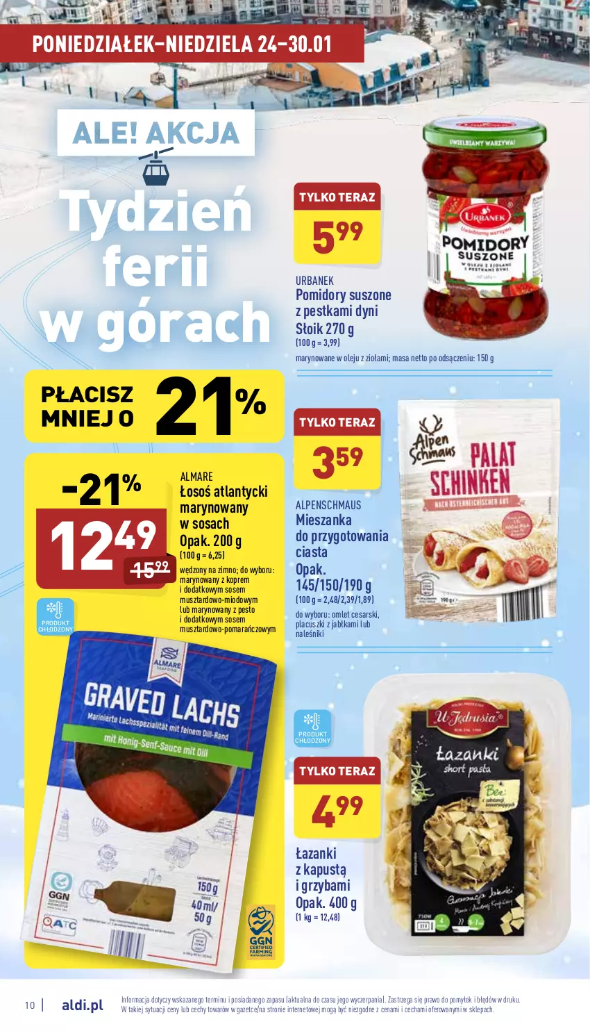 Gazetka promocyjna Aldi - Katalog spożywczy - ważna 24.01 do 30.01.2022 - strona 10 - produkty: Jabłka, Kapustą, Mus, Naleśniki, Olej, Pesto, Pomidory, Sos, Tera