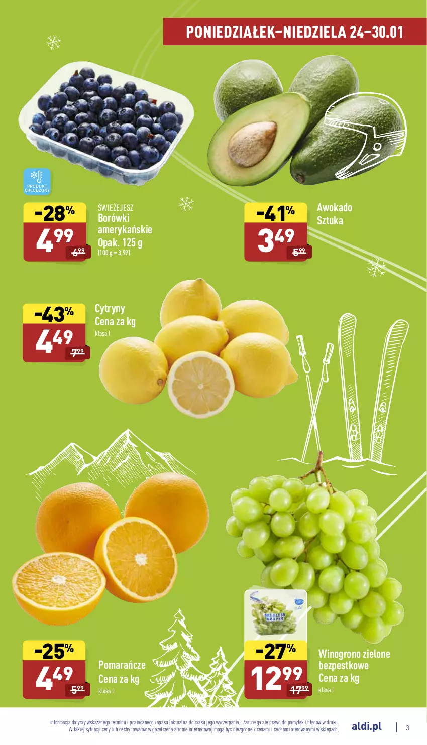 Gazetka promocyjna Aldi - Katalog spożywczy - ważna 24.01 do 30.01.2022 - strona 3 - produkty: Cytryny, Pomarańcze, Wino