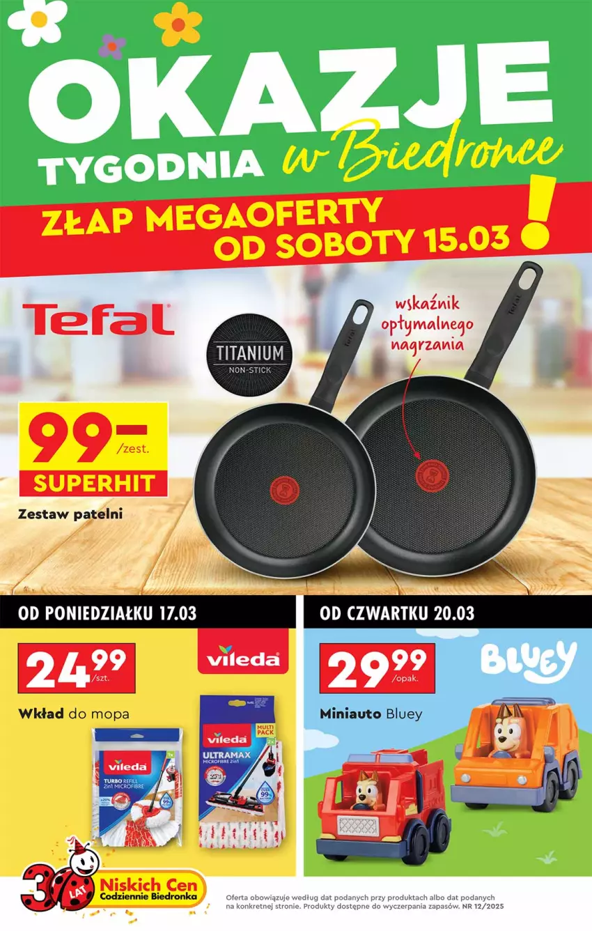 Gazetka promocyjna Biedronka - Okazje Tygodnia - ważna 15.03 do 29.03.2025 - strona 1 - produkty: Fa, Kret, Mop, Tefal, Wkład do mopa