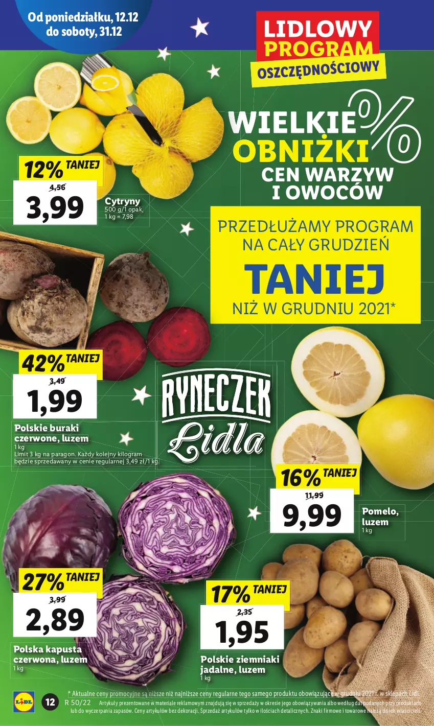 Gazetka promocyjna Lidl - GAZETKA - ważna 12.12 do 14.12.2022 - strona 14 - produkty: Buraki, Cytryny, Gra, Olej, Pomelo, Ziemniaki