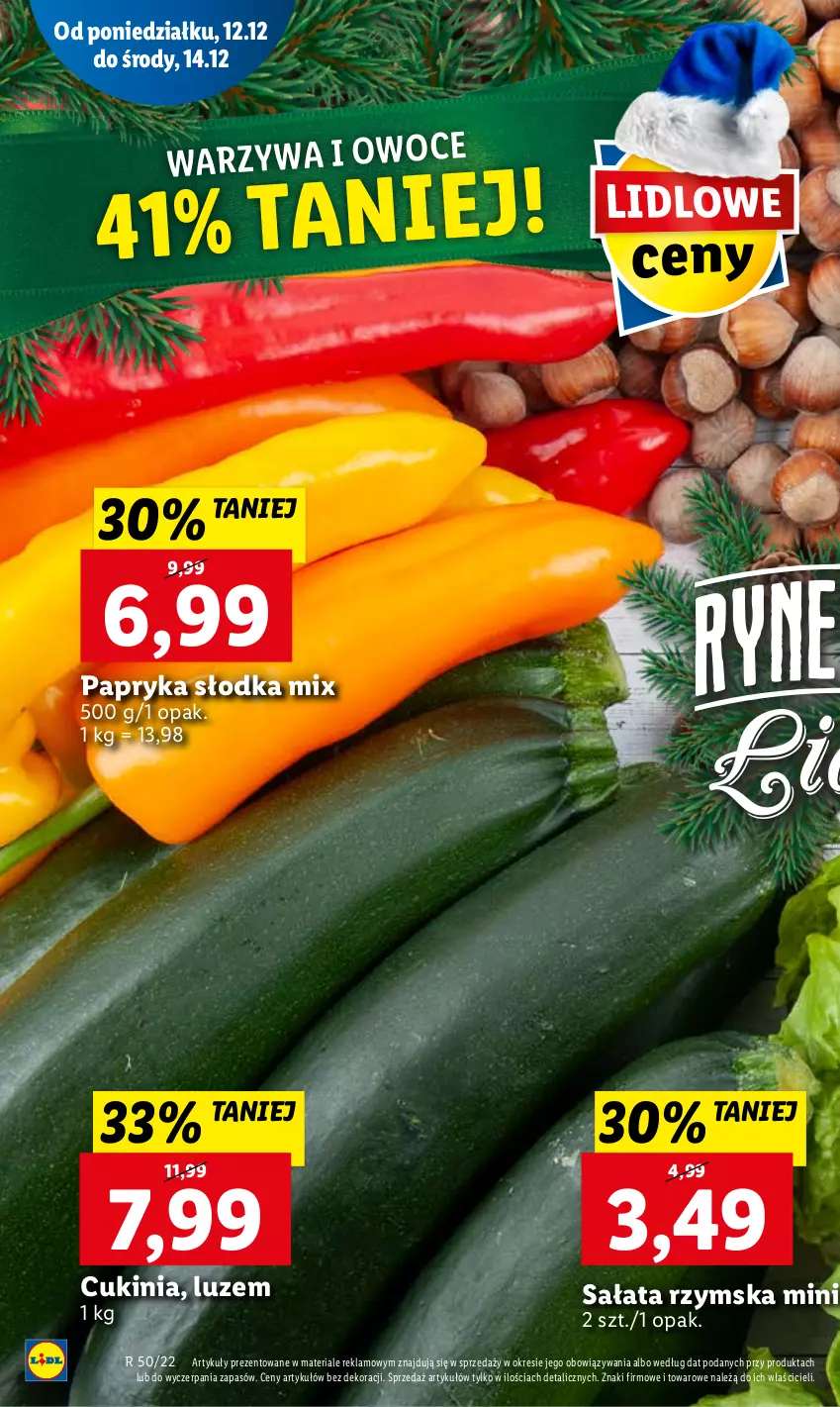 Gazetka promocyjna Lidl - GAZETKA - ważna 12.12 do 14.12.2022 - strona 20 - produkty: Owoce, Papryka, Papryka słodka, Sałat, Warzywa, Warzywa i owoce