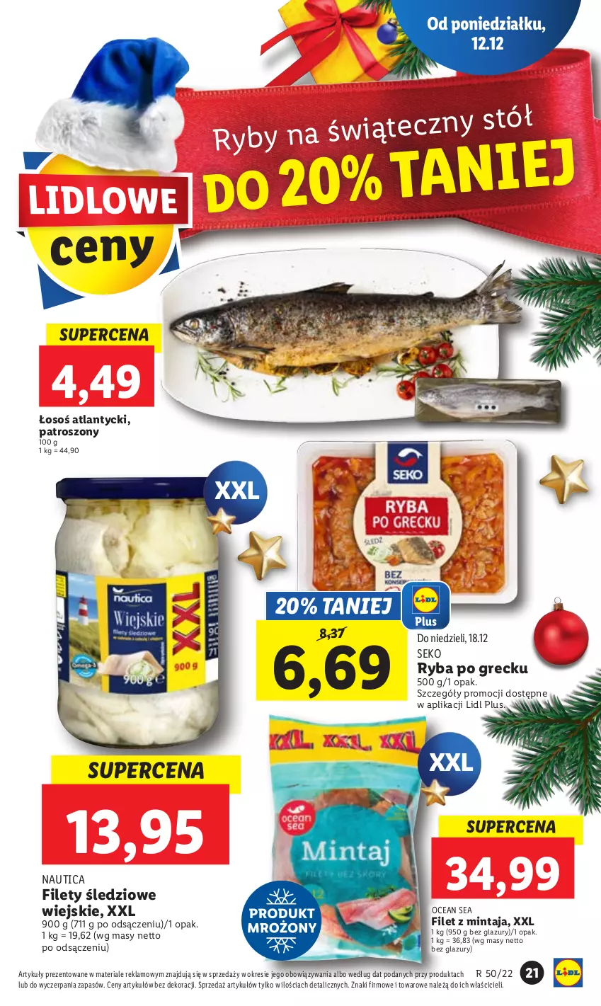 Gazetka promocyjna Lidl - GAZETKA - ważna 12.12 do 14.12.2022 - strona 27 - produkty: Filet z mintaja, Lazur, Mintaj, Ryba, Ryba po grecku, SEKO