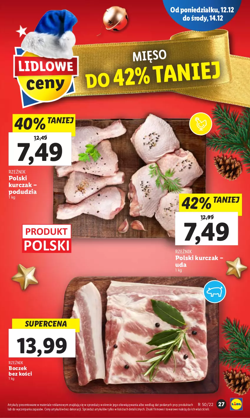 Gazetka promocyjna Lidl - GAZETKA - ważna 12.12 do 14.12.2022 - strona 33 - produkty: Boczek, Boczek bez kości, Gra, Kurczak, Mięso