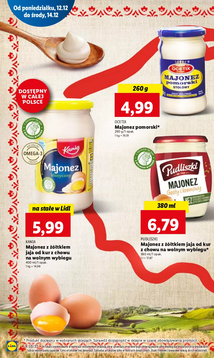 Gazetka promocyjna Lidl - GAZETKA - ważna 12.12 do 14.12.2022 - strona 40 - produkty: Jaja, Majonez, Ocet, Omega-3, Pudliszki