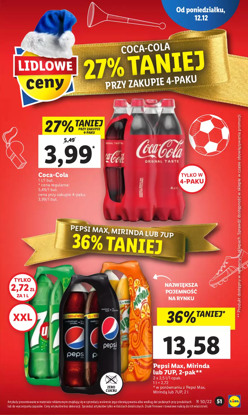 Gazetka promocyjna Lidl - GAZETKA - ważna 12.12 do 14.12.2022 - strona 61 - produkty: 7up, Coca-Cola, Mirinda, Pepsi, Pepsi max, Por