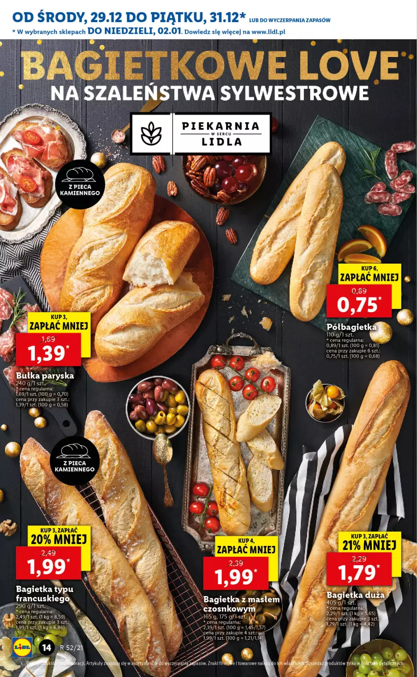 Gazetka promocyjna Lidl - GAZETKA - ważna 29.12.2021 do 02.01.2022 - strona 14 - produkty: Bagietka, Koc, Piec, Ser, Szal