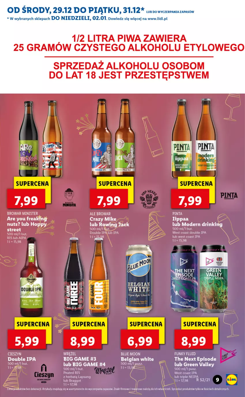 Gazetka promocyjna Lidl - GAZETKA - ważna 29.12.2021 do 02.01.2022 - strona 9 - produkty: Gra, LG, Piwa