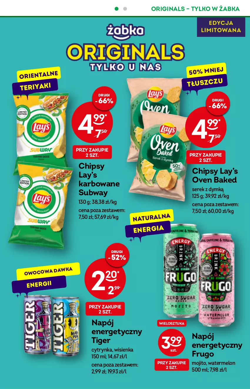 Gazetka promocyjna Żabka - ważna 05.10 do 11.10.2022 - strona 24 - produkty: Chipsy, Gin, Lay’s, Melon, Napój, Napój energetyczny, Ser, Serek, Tiger