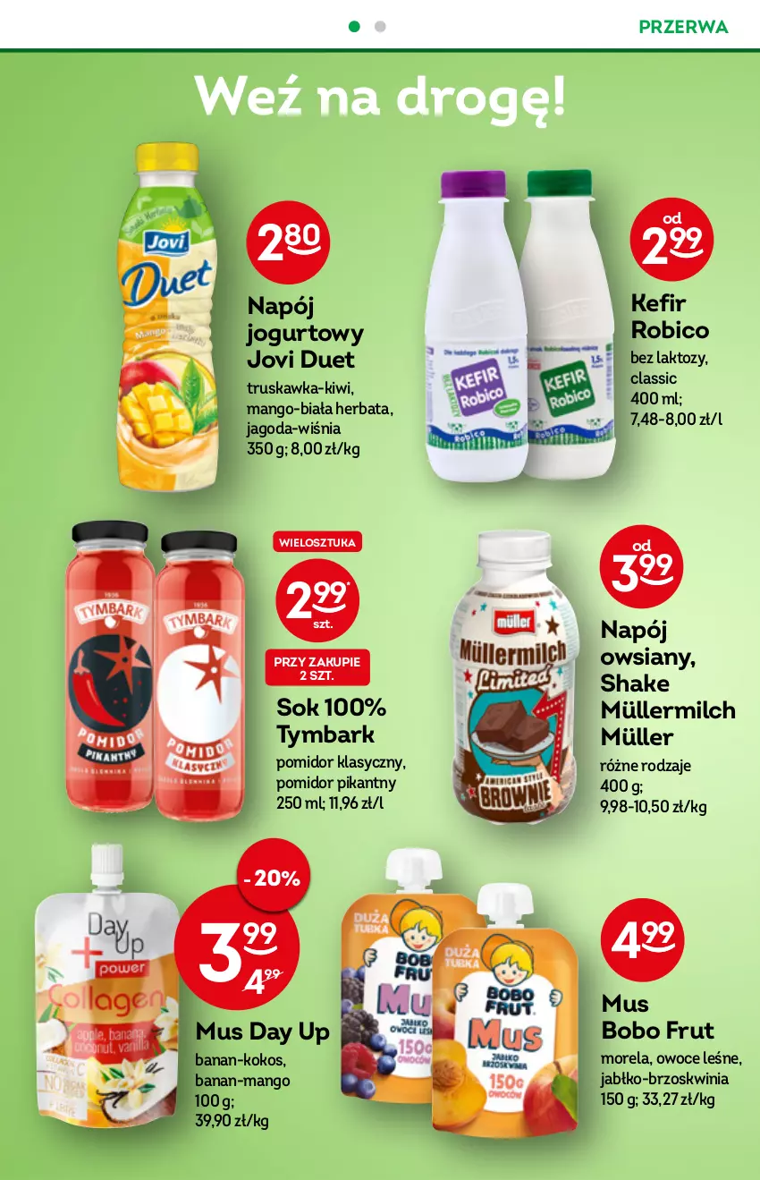 Gazetka promocyjna Żabka - ważna 05.10 do 11.10.2022 - strona 32 - produkty: BIC, Herbata, Jogurt, Kefir, Kiwi, Kokos, Mango, Morela, Müller, Müllermilch, Mus, Napój, Napój jogurtowy, Owoce, Robico, Sok, Tymbark