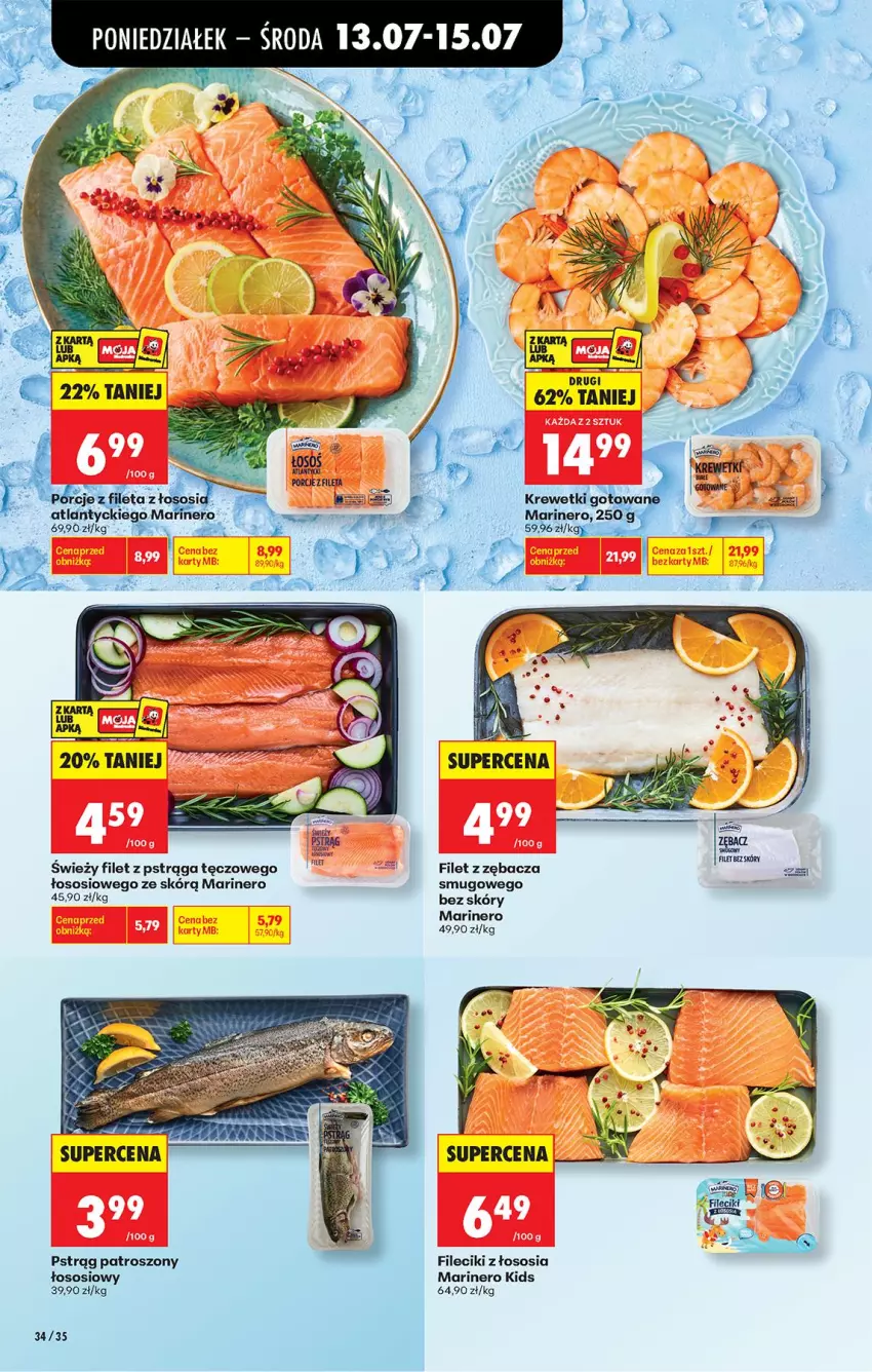 Gazetka promocyjna Biedronka - Od Poniedziałku - ważna 13.07 do 18.07.2026 - strona 44 - produkty: Filet z pstrąga, Krewetki, Pstrąg, Sos