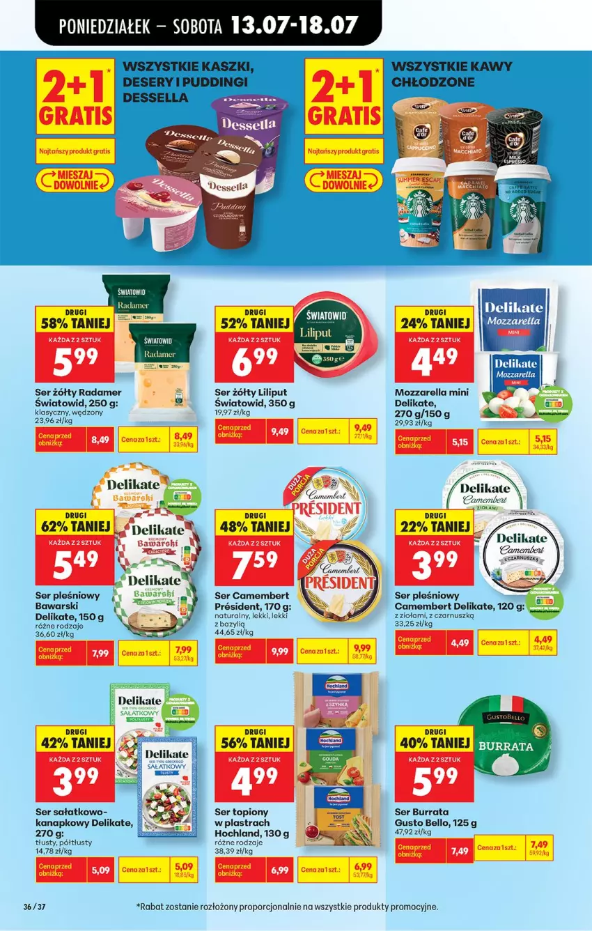 Gazetka promocyjna Biedronka - Od Poniedziałku - ważna 13.07 do 18.07.2026 - strona 46 - produkty: Bazyl, Bell, Burrata, Camembert, Hochland, Mozzarella, Por, Radamer, Sałat, Ser, Ser pleśniowy, Ser topiony, Top