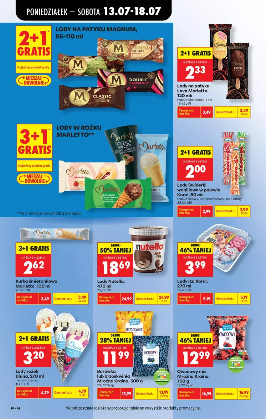 Gazetka promocyjna Biedronka - Od Poniedziałku - ważna 13.07 do 18.07.2026 - strona 54 - produkty: Borówka, Czekolada, Gra, Lody, Nutella, Por