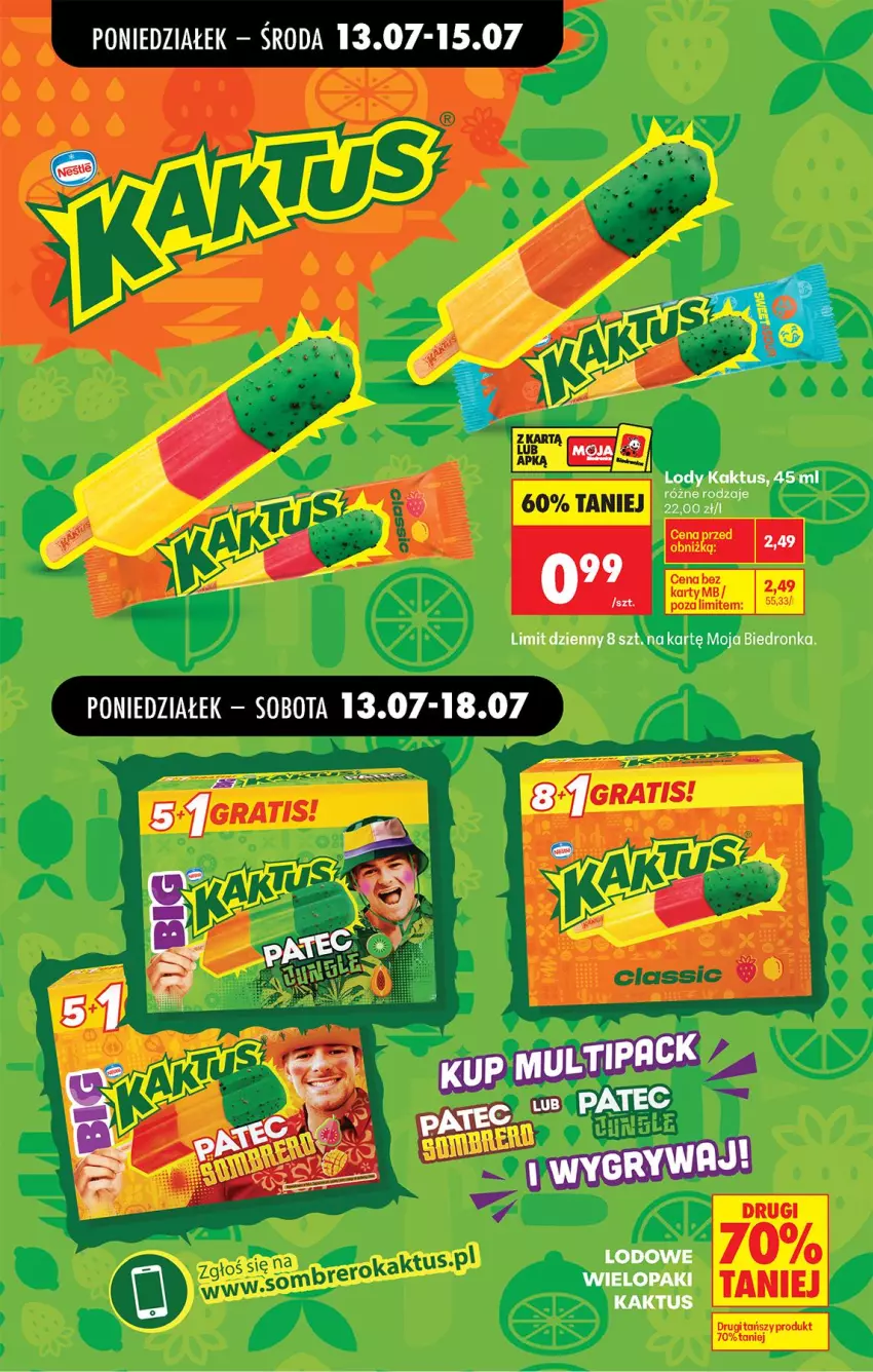 Gazetka promocyjna Biedronka - Od Poniedziałku - ważna 13.07 do 18.07.2026 - strona 57 - produkty: Kaktus, Lody
